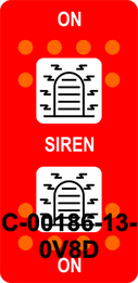 "SIREN" Red Switch Cap dual White Lens   (ON)OFF(ON)